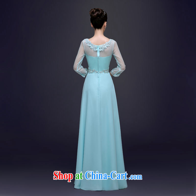 A good service is 2015 new spring and summer style Banquet exclusive beauty, Ms. dress long moderator dress sky blue 2 XL, good service, and on-line shopping