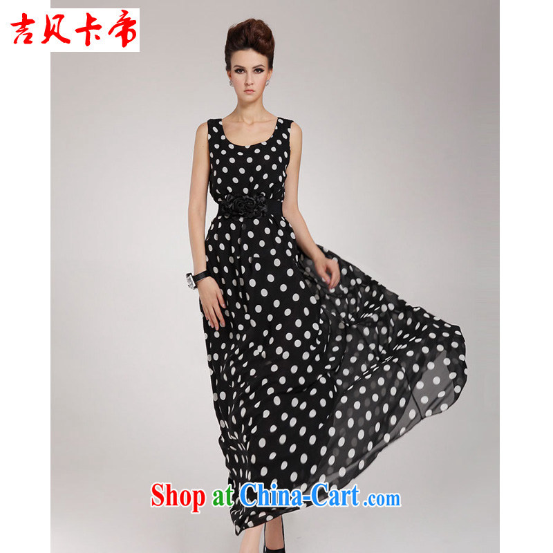 The Bekaa in Dili (Spring/Summer new black and white dots, double take belt vest skirt large snow woven skirt black spots (the belt) XXL, Bekaa in Dili (JIBEIKADI), shopping on the Internet