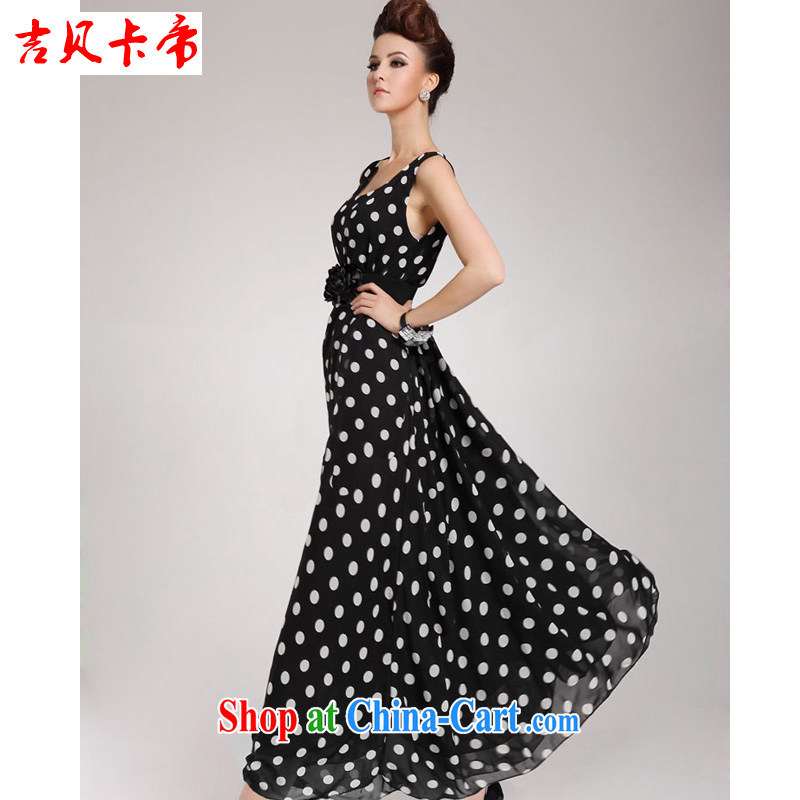 The Bekaa in Dili (Spring/Summer new black and white dots, double take belt vest skirt large snow woven skirt black spots (the belt) XXL, Bekaa in Dili (JIBEIKADI), shopping on the Internet