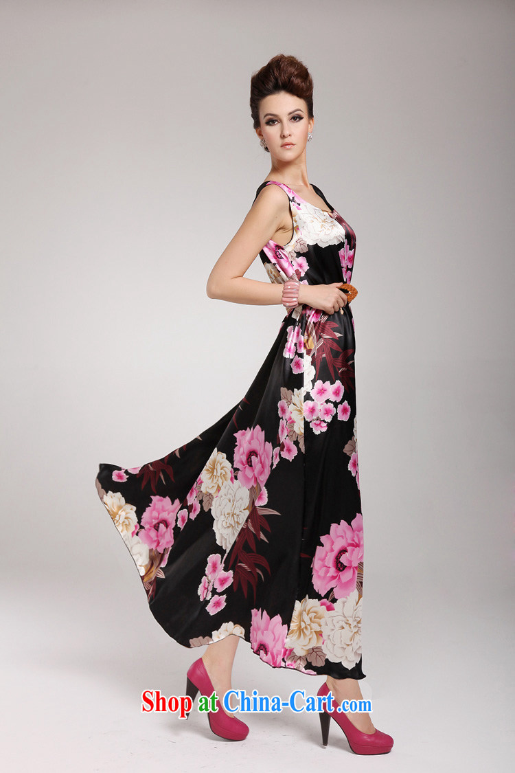 The Bekaa in Dili only Satin vest skirt loose advanced dresses colorful floral long skirt, with around two-week braided belt L pictures, price, brand platters! Elections are good character, the national distribution, so why buy now enjoy more preferential! Health