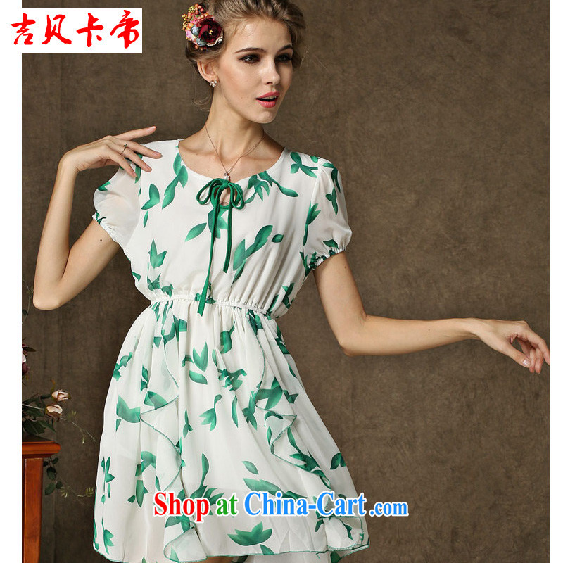 The Bekaa in Europe and America in Dili new summer fruits, green leaf stamp fairy short-sleeved short skirts 1 XL suit, the Bekaa in Dili (JIBEIKADI), shopping on the Internet