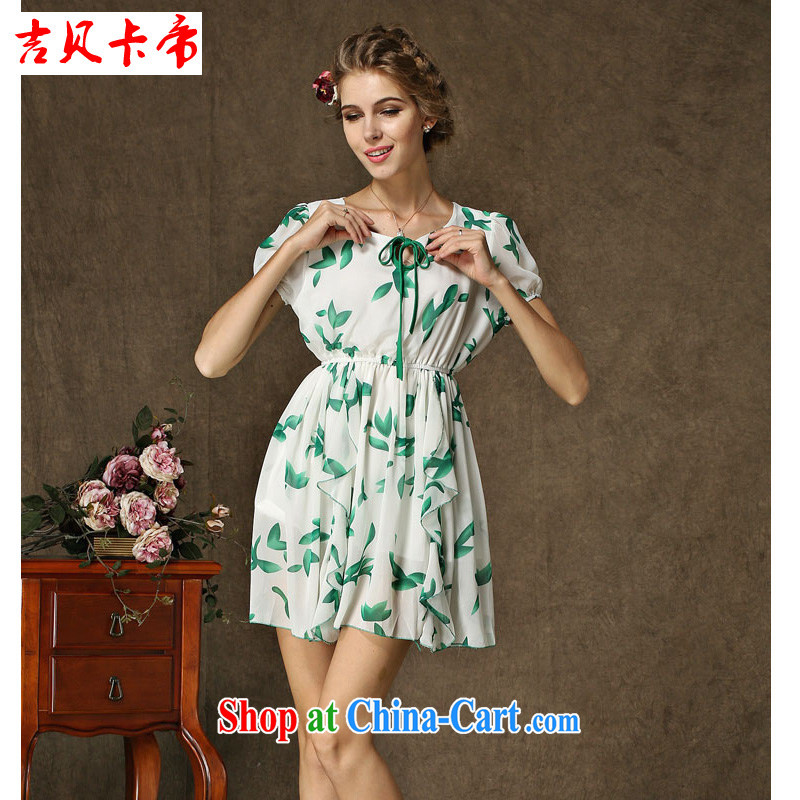 The Bekaa in Europe and America in Dili new summer fruits, green leaf stamp fairy short-sleeved short skirts 1 XL suit, the Bekaa in Dili (JIBEIKADI), shopping on the Internet