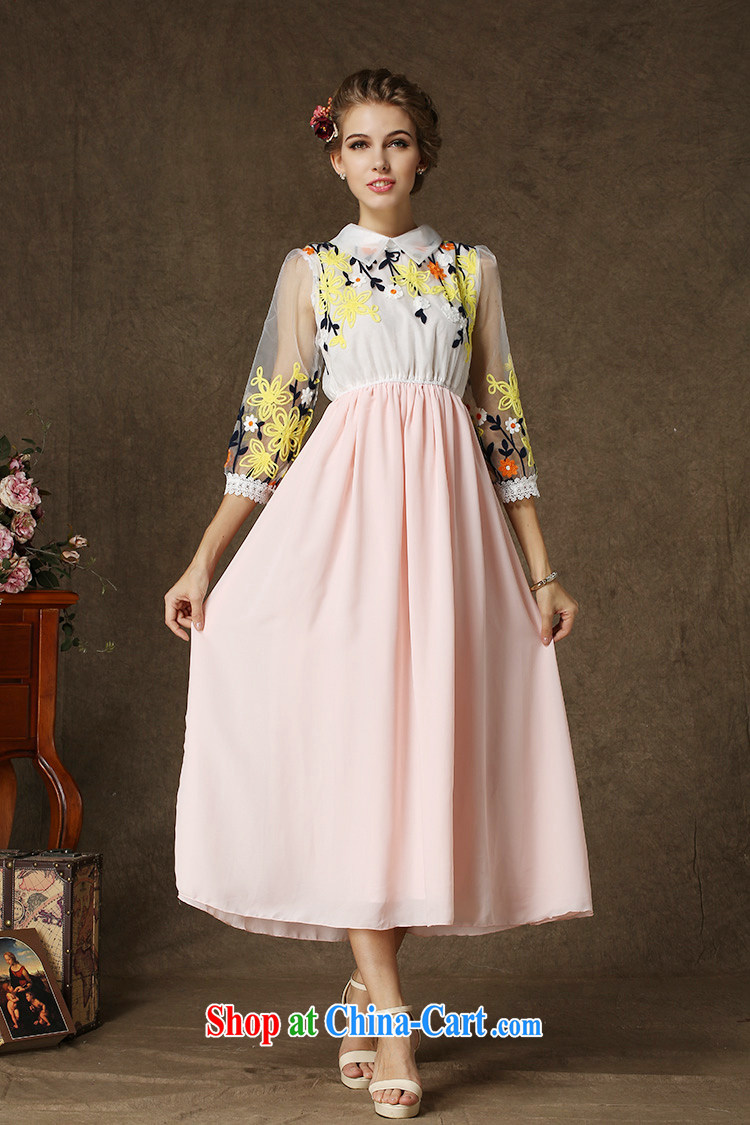 The Bekaa in Dili shirt collar knitting embroidery waist-long-sleeved Web yarn Mrs dresses new dresses pink XL pictures, price, brand platters! Elections are good character, the national distribution, so why buy now enjoy more preferential! Health