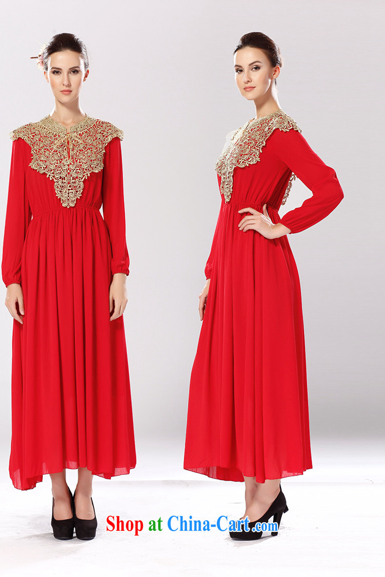 Addis Ababa, the royal court dress shawl avalanche luxury Muslim long-sleeved large dresses Red and Green Green XL pictures, price, brand platters! Elections are good character, the national distribution, so why buy now enjoy more preferential! Health