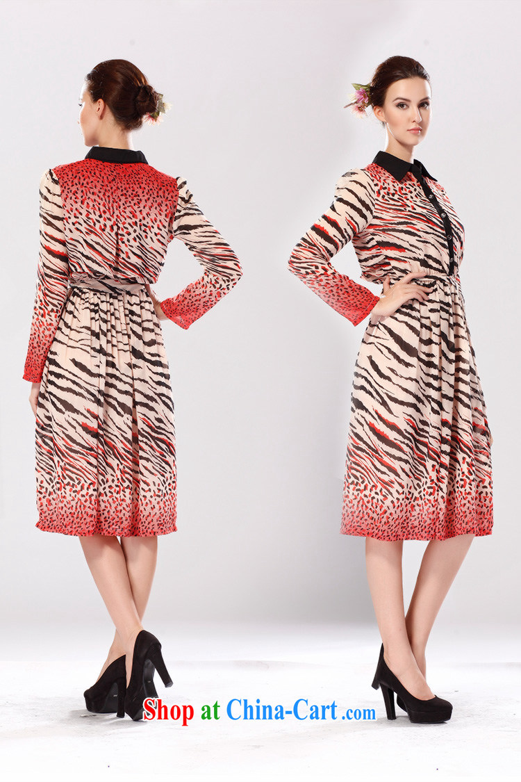 The Bekaa in Dili solid click through Leopard hit color RED, long-sleeved snow woven stamp shirt collar dresses picture color XL pictures, price, brand platters! Elections are good character, the national distribution, so why buy now enjoy more preferential! Health