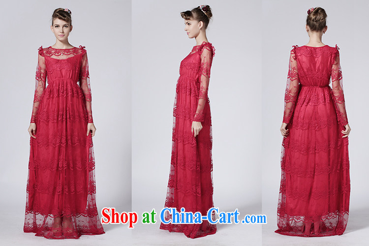 The Bekaa in Dili advanced for lace wine red dress long-sleeved lace dragging dresses wine red XL pictures, price, brand platters! Elections are good character, the national distribution, so why buy now enjoy more preferential! Health