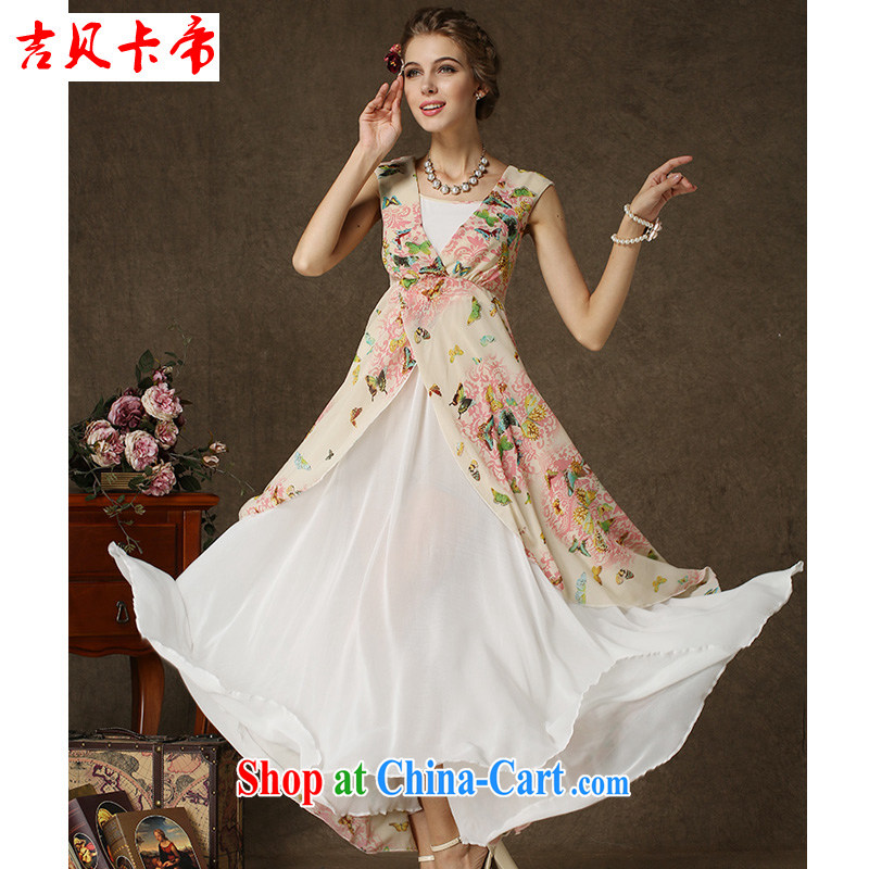 The Bekaa in Dili the Korea Composite population stamp butterfly spell white Pearl snow woven double-decker Big dresses picture color XL