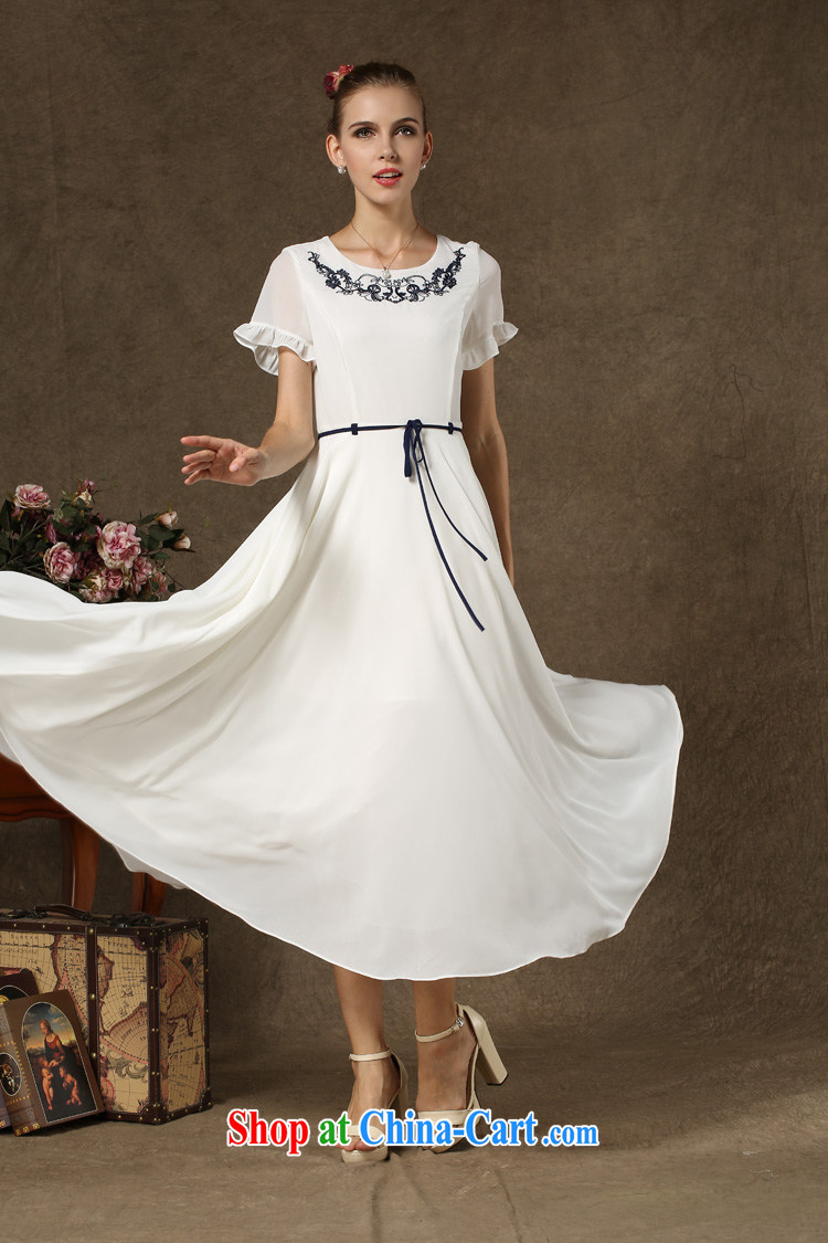The Bekaa in Dili 2015 summer new female embroidered snow-woven waist retro fresh dresses skirts 1m White XL pictures, price, brand platters! Elections are good character, the national distribution, so why buy now enjoy more preferential! Health