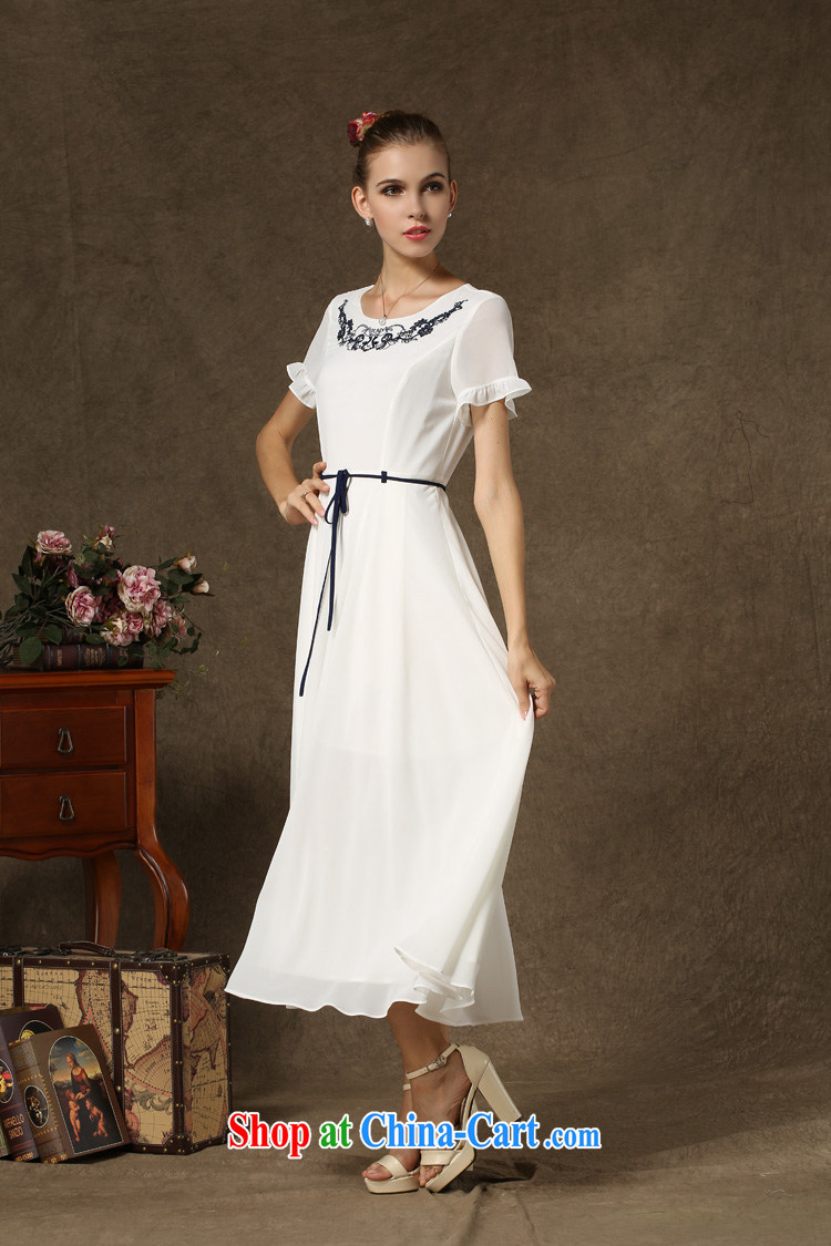 The Bekaa in Dili new summer, ladies embroidered snow-woven waist retro fresh dress long skirt 1m White XL pictures, price, brand platters! Elections are good character, the national distribution, so why buy now enjoy more preferential! Health