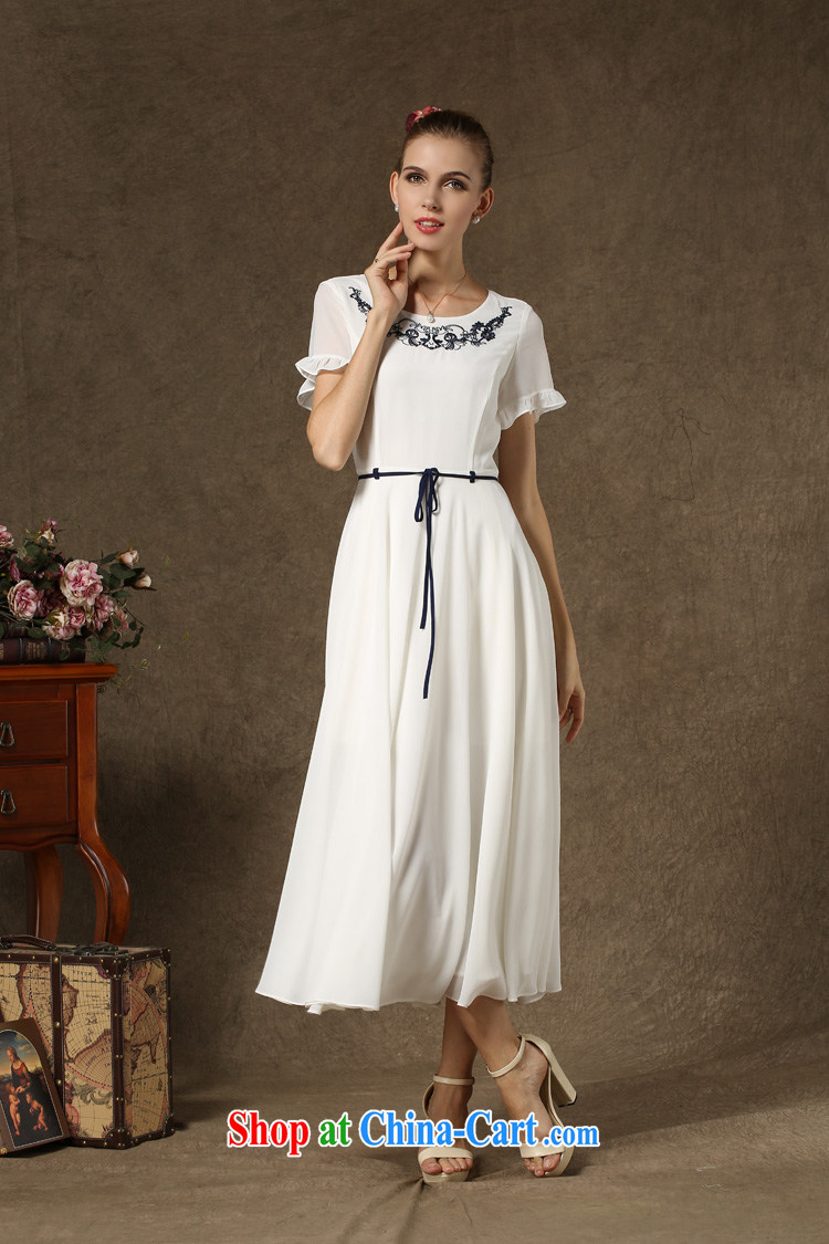 The Bekaa in Dili new summer, ladies embroidered snow-woven waist retro fresh dress long skirt 1m White XL pictures, price, brand platters! Elections are good character, the national distribution, so why buy now enjoy more preferential! Health