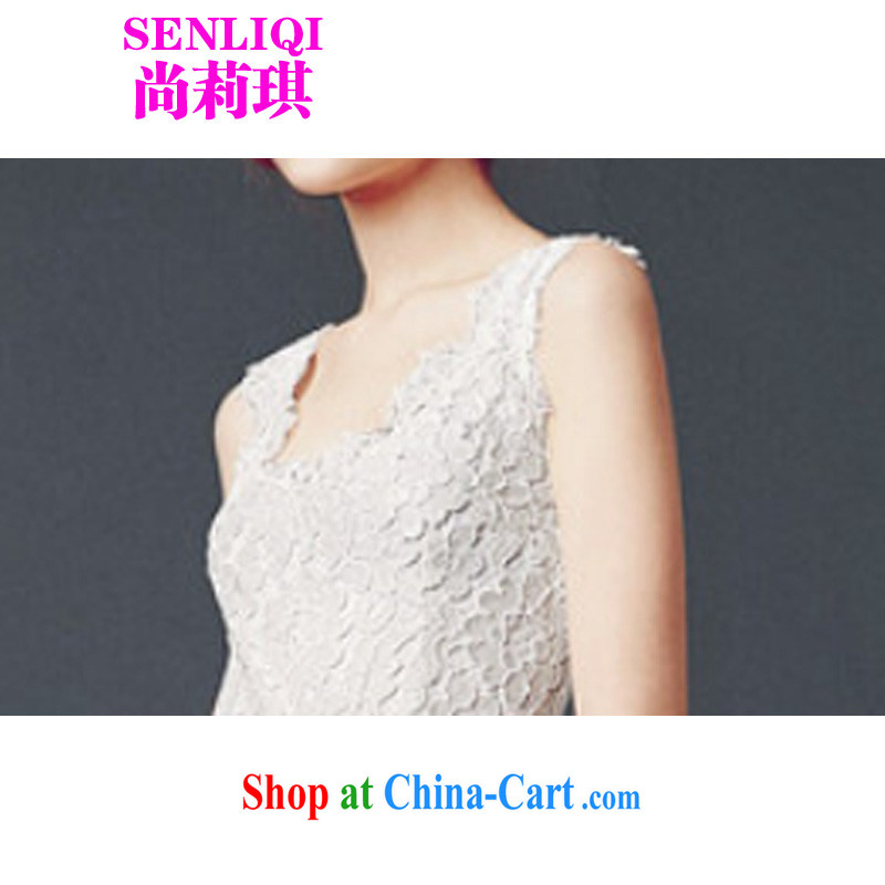 There is Li Qi 2015 stylish and simple and elegant beauty new female black velvet belt lace long skirt wedding service 8807 white L, Li Qi, shopping on the Internet