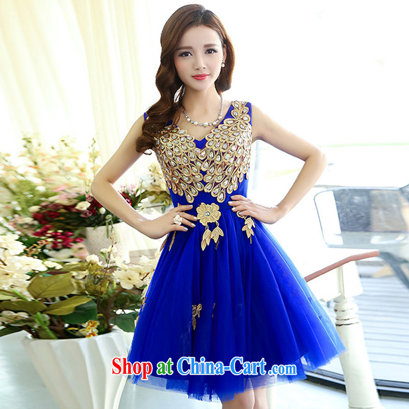 Pull one on Chrome Mox suite 2015 Spring Festival long-sleeved lace red dresses Korean Beauty graphics thin bows new, dress, women dress royal blue XL, Memnarch a cluster, shopping on the Internet