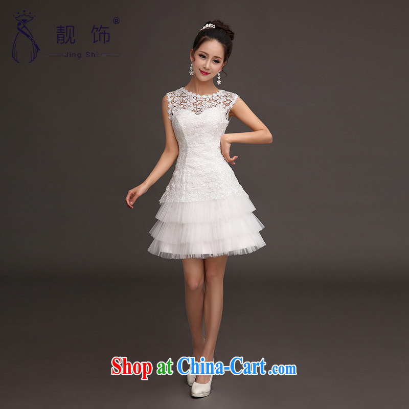 Beautiful ornaments dress 2015 new short red dress bridal toast serving Korean double-shoulder lace bridesmaid dress in white will do not support replacement, beautiful ornaments JinGSHi), online shopping