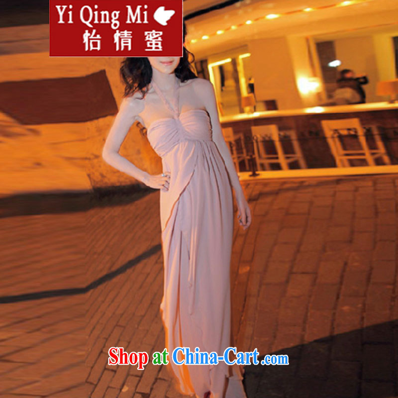 Chow and honey 20152015 new, sense of my store is also wiped his chest on the truck long skirt dress Pink dresses are code, and honey (yiqingmi), shopping on the Internet