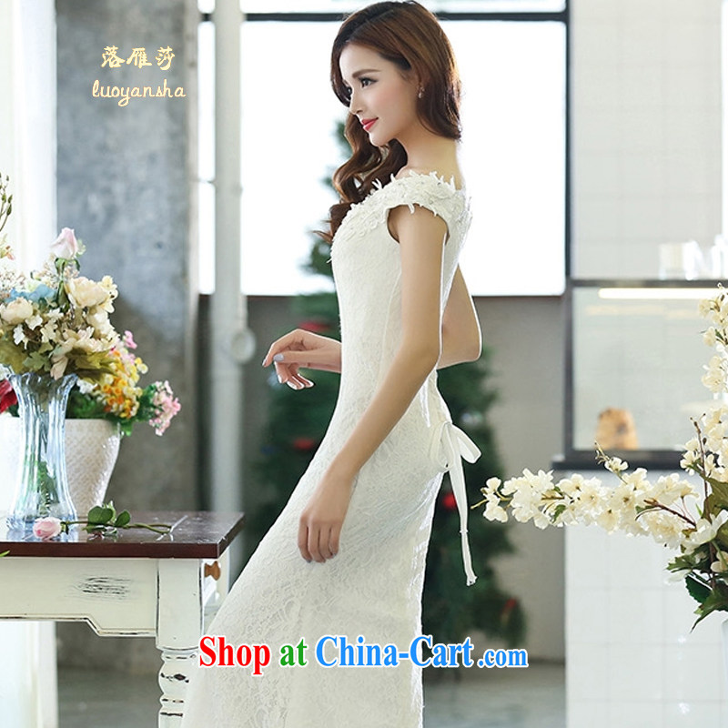 Lok Yan SA 2015 spring new style Ladies Night Sense of elegant beauty sleeveless dresses dress long skirt serving toast white S