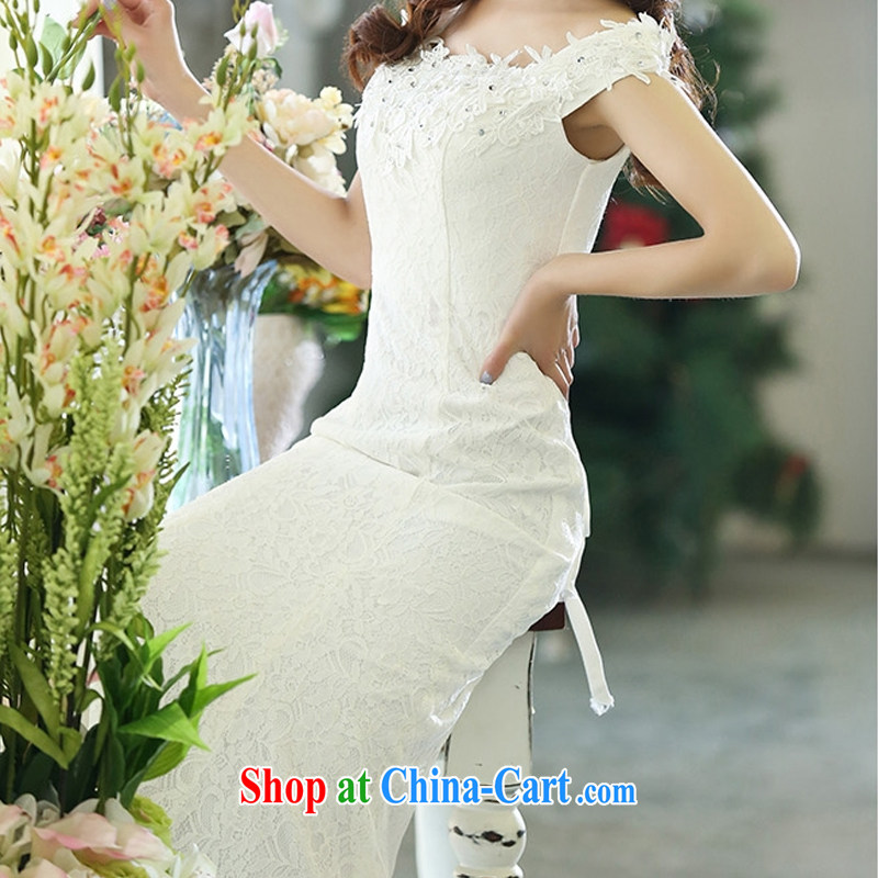 Lok Yan SA 2015 spring new style Ladies Night sense of beauty and elegant sleeveless dresses dress long skirt serving toast white S, Lok Yan Sha, shopping on the Internet