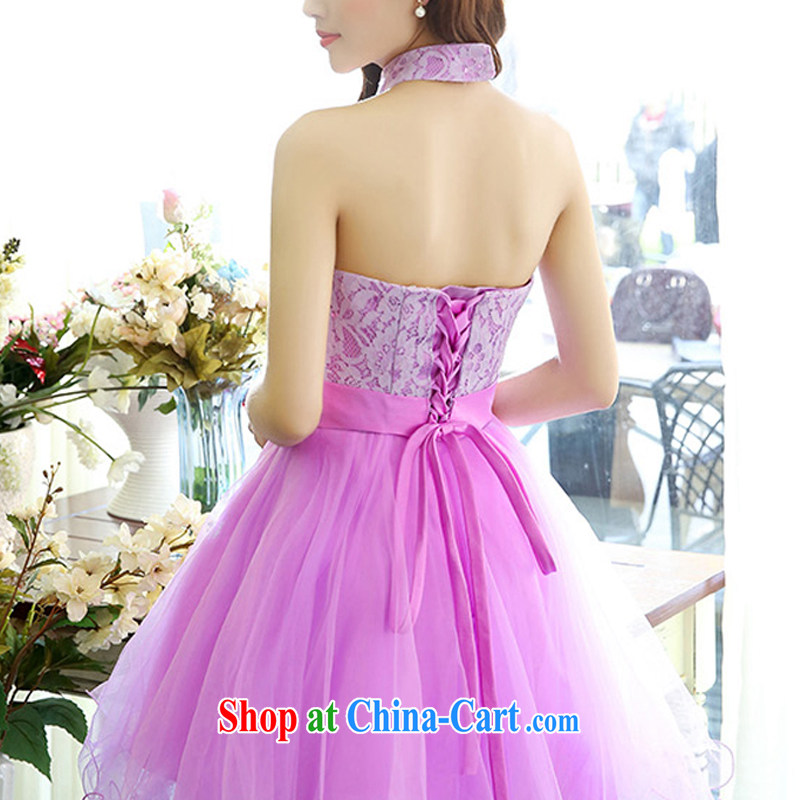 Lok Yan SA moderator dress Evening Dress Company Annual Spring 2015 new bride toast service shaggy dress bridesmaid dress short purple S, Lok Yan Sha, and shopping on the Internet