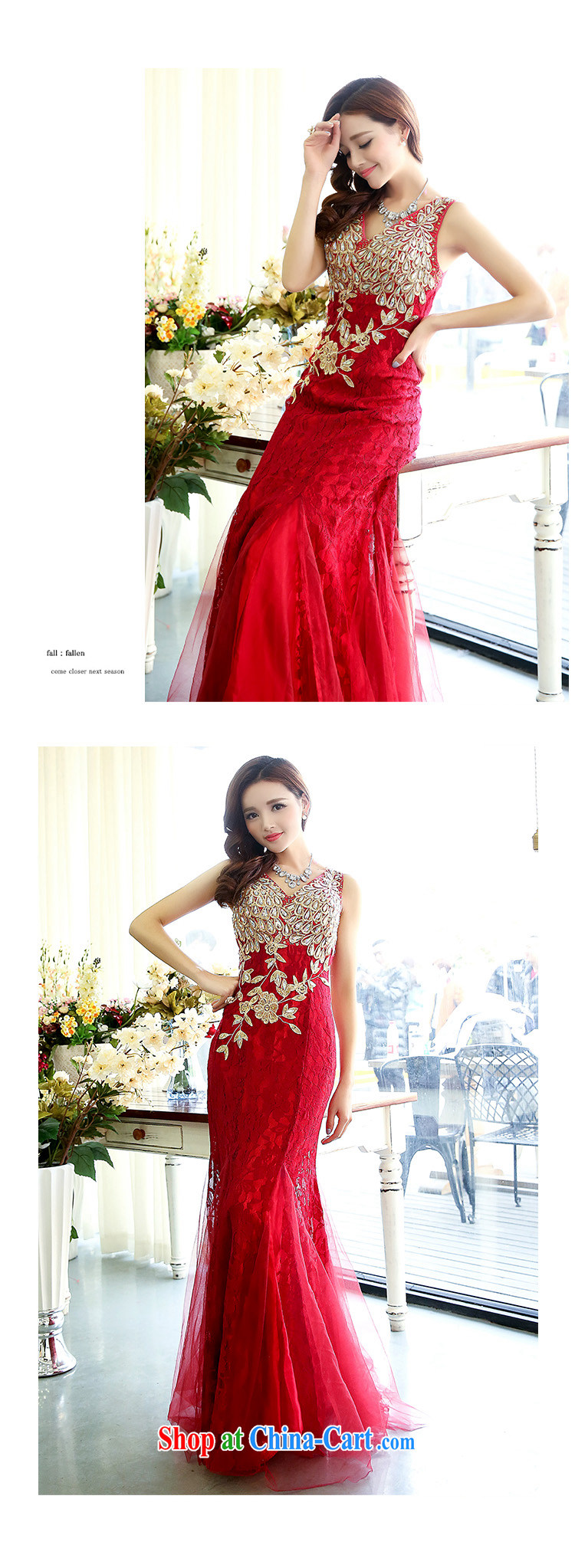 Lok Yan SA 2015 new spring, sexy V for upscale red lace crowsfoot cultivating marriages long bows dress red S pictures, price, brand platters! Elections are good character, the national distribution, so why buy now enjoy more preferential! Health