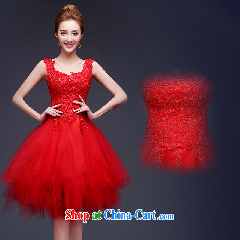 Love so Pang bows Service Bridal 2015 new wedding dresses red short wedding dress shoulders graphics thin dress and female M, love so Pang, shopping on the Internet