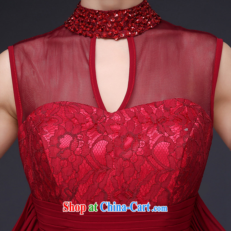 Cheng Kejie MIA Evening Dress 2015 New Long bows service bridal gown crowsfoot double-shoulder Web yarn stylish wedding dress and wine red XXL, Jake Mia, shopping on the Internet