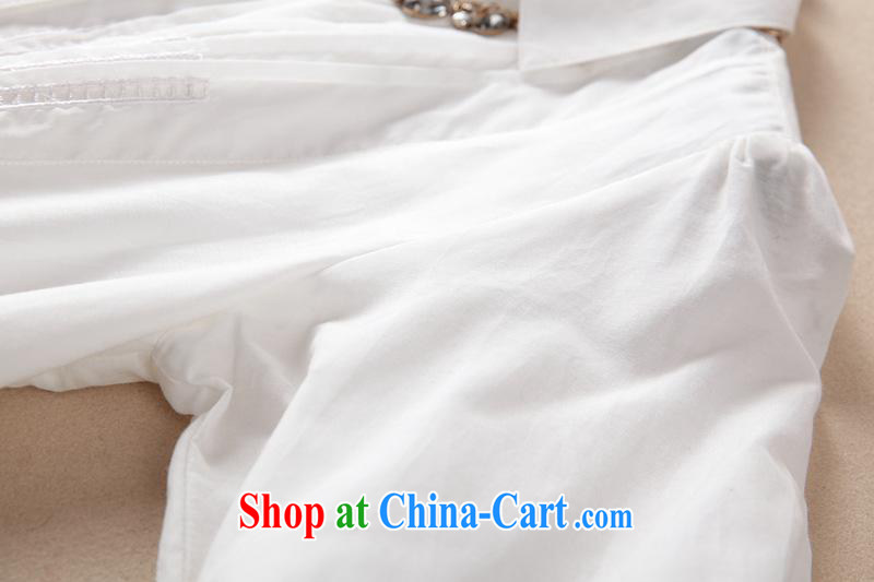 Health concerns women * 2015 spring and summer at the high-end European and American female lapel Openwork female loose T-shirt, T-shirt white XL pictures, price, brand platters! Elections are good character, the national distribution, so why buy now enjoy more preferential! Health
