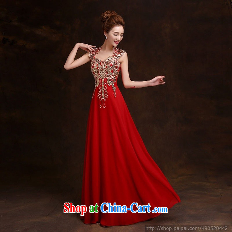wedding dresses 2015 new winter bridal wedding dress beauty long red shoulders serving toast dress red XL pictures, price, brand platters! Elections are good character, the national distribution, so why buy now enjoy more preferential! Health