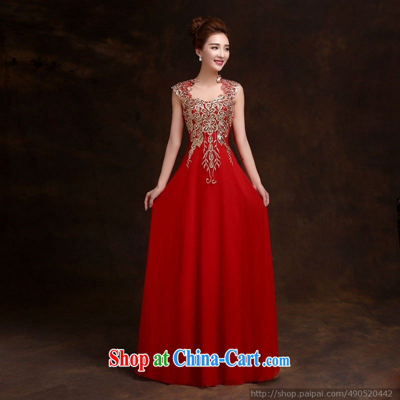 wedding dresses 2015 new winter bridal wedding dress beauty long red shoulders serving toast dress red XL so Balaam, shopping on the Internet