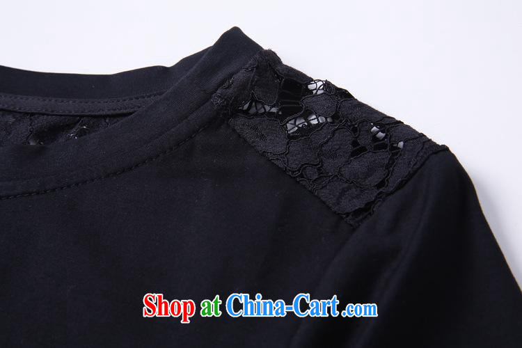 Health concerns women * 2015 New boutique style Female European site round-collar Solid Color lace spelling T cotton shirt short-sleeved BC 1404 black L pictures, price, brand platters! Elections are good character, the national distribution, so why buy now enjoy more preferential! Health