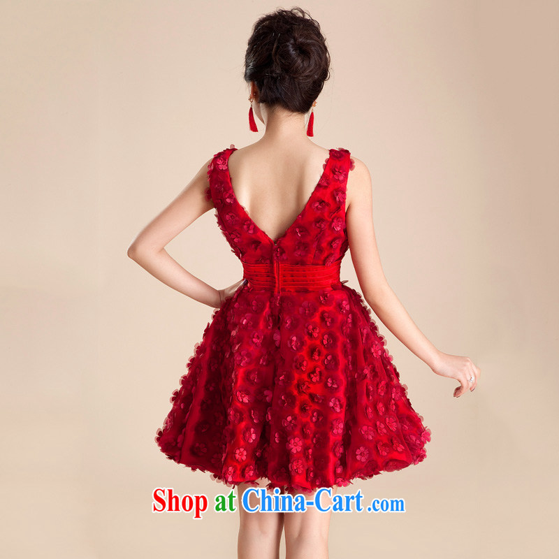 Bridal toast clothing bridesmaid clothing dress new 2015 wedding wedding spring and summer short, red dress beauty XXL pink, blooming crazy (chunhuaqiuyue), online shopping