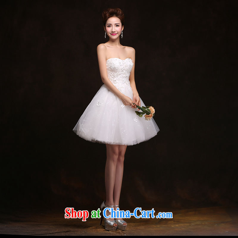 The china yarn bridal short, small dress dress wedding dresses Evening Dress stylish lace wiped his chest serving toast bridesmaid clothing white. size does not accept return and china yarn, shopping on the Internet