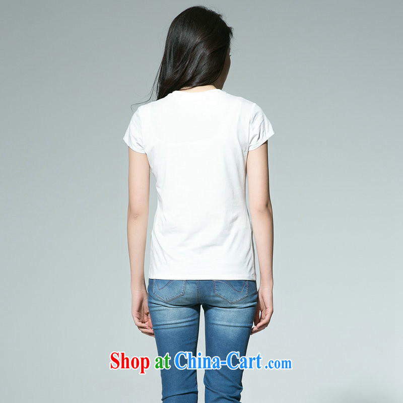 Health concerns women * short-sleeved T-shirt female new 2015 lovely female fashion, short-sleeved T-shirt female beauty 100 ground female T-shirt white L 165 88 A, blue rain bow, and shopping on the Internet