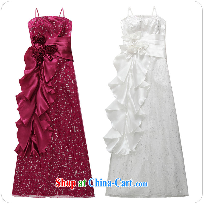 The package mail new large, stylish and super star, erase chest dress XL straps long skirt dress wedding white bows blue 3 XL approximately 165 - 185 jack, land is still the garment, shopping on the Internet