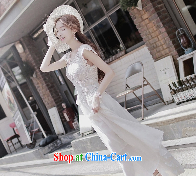 kam beauty spring and summer with new Korean Beauty lace dresses white plain colored sleeveless round neck Bohemia snow woven skirts dress M 3015 white L pictures, price, brand platters! Elections are good character, the national distribution, so why buy now enjoy more preferential! Health