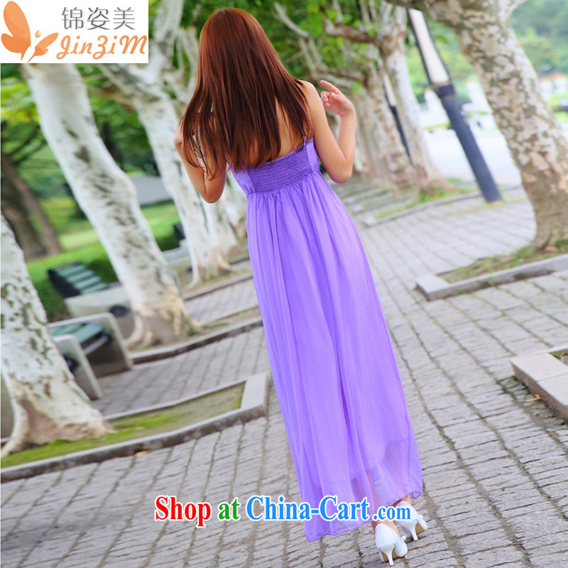kam beauty new emulation, dress dresses retro softness temperament long skirt M 3016 purple L, Kam beauty (JZM), online shopping