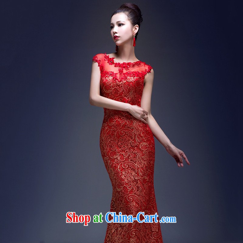wedding dresses bridal toast clothing new spring 2015, stylish wedding dresses long cultivating graphics thin red double-shoulder red XL, blooming crazy (chunhuaqiuyue), online shopping