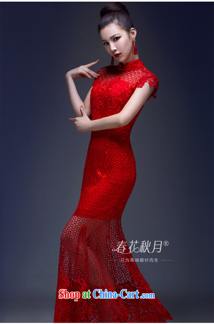 Toast serving Korean bridal wedding dresses style 2015 new lace sexy beauty luxurious Evening Dress long red XL pictures, price, brand platters! Elections are good character, the national distribution, so why buy now enjoy more preferential! Health