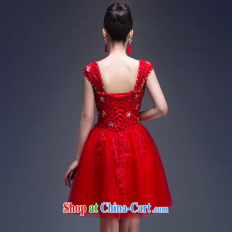 Wedding toast serving modern Korean short dress 2015 New Red Beauty tie wedding bridal with summer red XXL, blooming crazy chunhuaqiuyue ( ), and shopping on the Internet