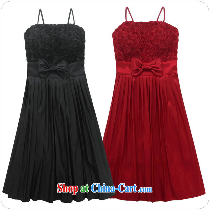 The package mail 2015 new summer sweet roses GALLUS DRESS code and small red dress bows dress bridesmaid dresses and sisters black 3 XL approximately 165 - 185 jack, land is still the garment, shopping on the Internet
