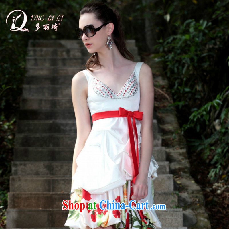 Multi-LAI Ki small dress, summer dress dress short white dresses, white XXL, Li Qi (Doris dress), and shopping on the Internet