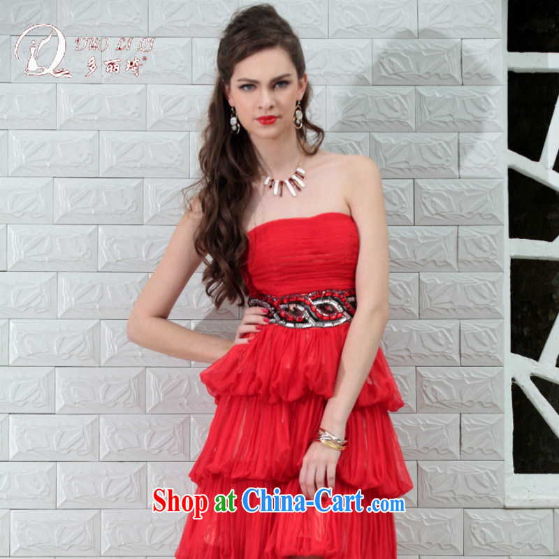 Multi-LAI Ki small dress Little Red dress red bridesmaid dresses reception 82,697 #red XXL, Li Qi (Doris dress), online shopping
