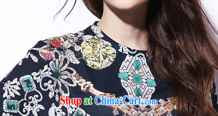 9 month dress * 2015 summer New Gems stamp short-sleeved T-shirt, long black 8864 L pictures, price, brand platters! Elections are good character, the national distribution, so why buy now enjoy more preferential! Health