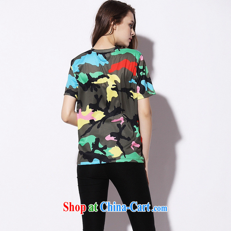 9 month dress * short-sleeve T-shirt women 2015, special counters with camouflage Women's cut T-shirt and has been barrel-type 8825 camouflage L, A . J . BB, shopping on the Internet