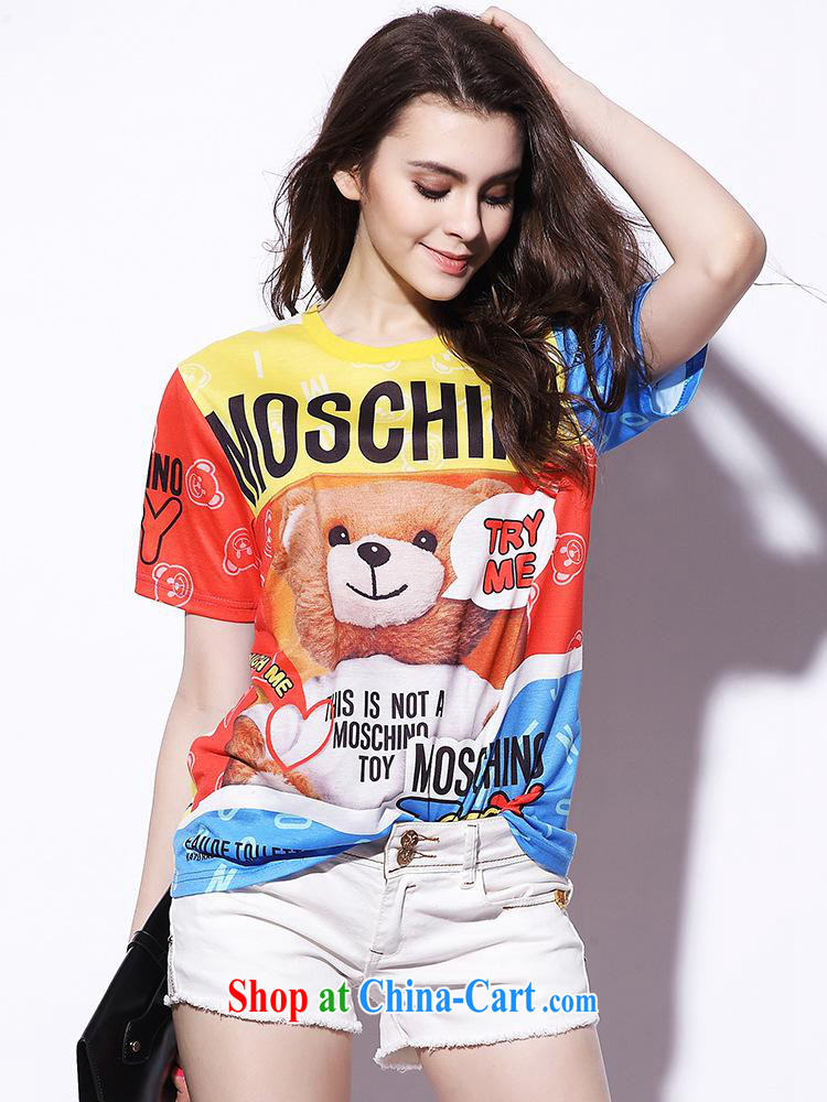 9 month dress * mos home 2015 summer new color teddy bear stamp short-sleeved T-shirt girls 8860 B Figure color L pictures, price, brand platters! Elections are good character, the national distribution, so why buy now enjoy more preferential! Health