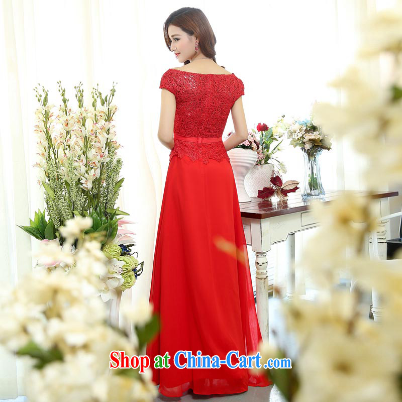 European and American style evening dress long 2015 new spring dress dress sexy name Yuan banquet Annual Meeting evening of 1512 red XXL