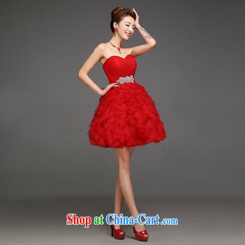 2015 new summer Korean short, thick bridal small wedding dress bride wedding toast clothing Evening Dress red XL, the color is Windsor, shopping on the Internet