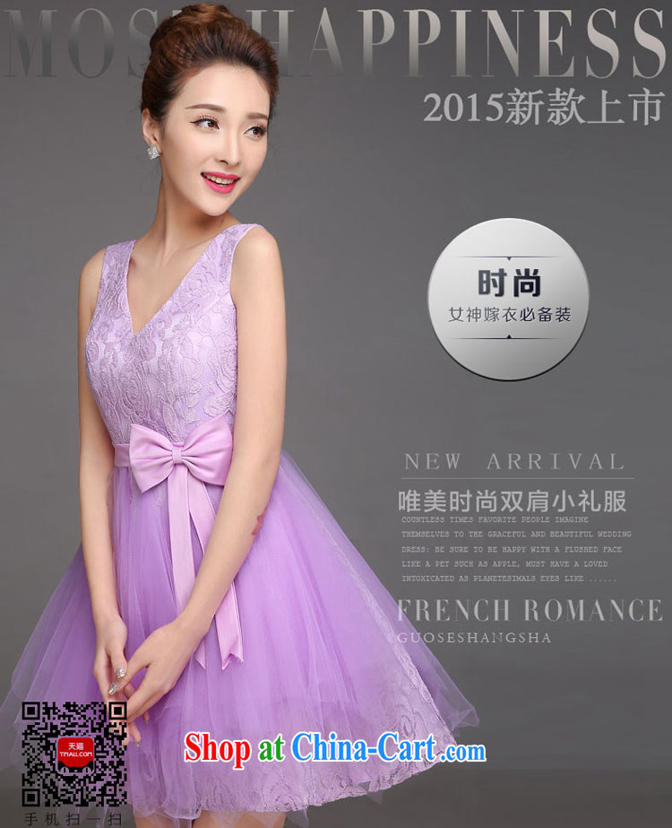 Purple short bridesmaid Kit 2015 new spring and summer beauty bridesmaid's dress and sisters dress single shoulder small dress skirt purple shoulders XL pictures, price, brand platters! Elections are good character, the national distribution, so why buy now enjoy more preferential! Health