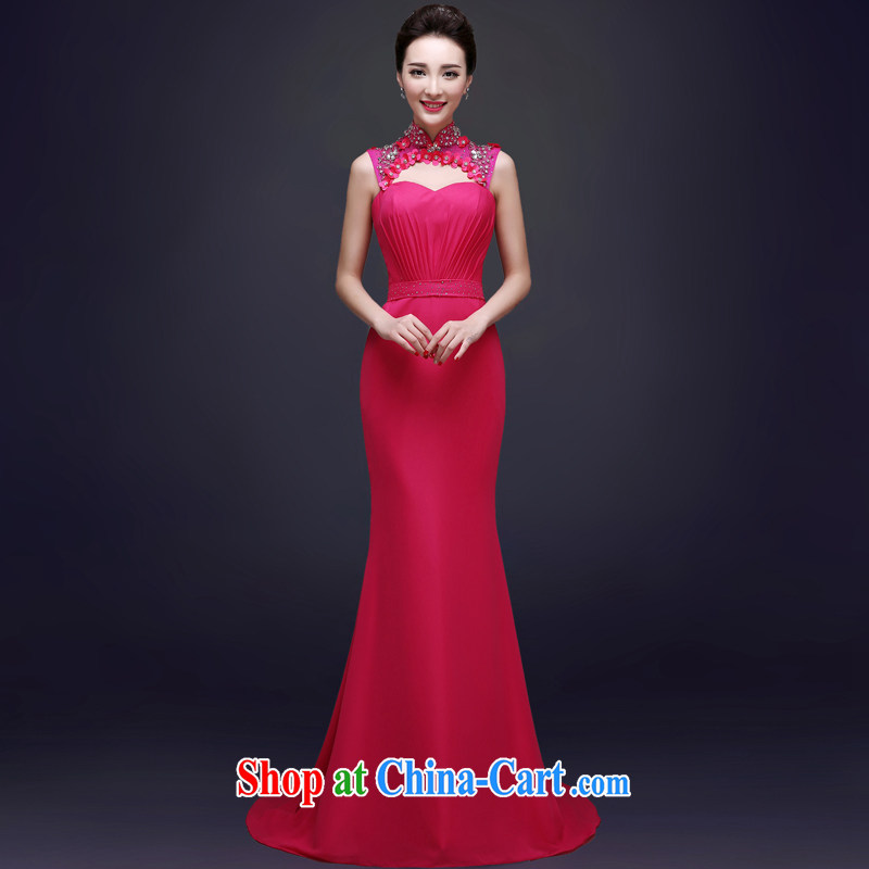 Serving a good solid Evening Dress 2015 new bride's toast clothing spring and summer long moderator banquet wedding dress female Red 2 XL, good service, and, on-line shopping