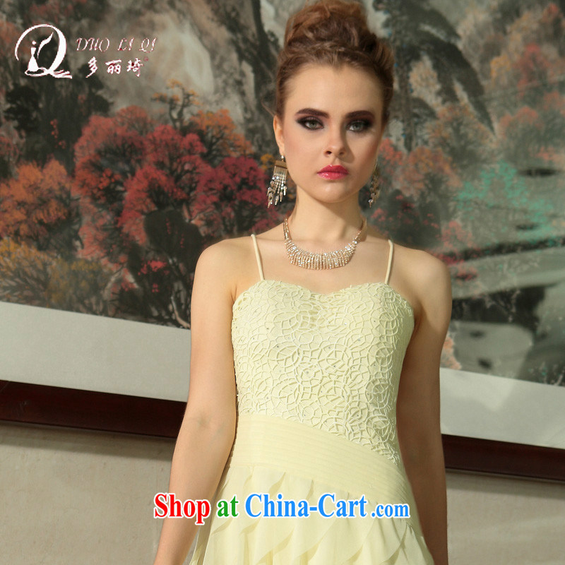 More LAI Ki Europe Evening Dress banquet dress reception Evening Dress apricot L, Li Qi (Doris dress), online shopping