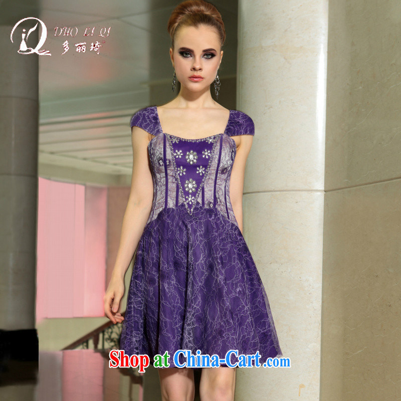 Multi-LAI Ki, Japan, and South Korea Night tight dress sense of style Princess dress small light purple XXL