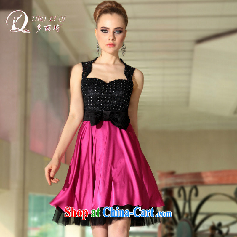 More than Lai Ki Europe Evening Dress 2014 multi-lai Ki short dress bridesmaid clothing evening dress purple XXL